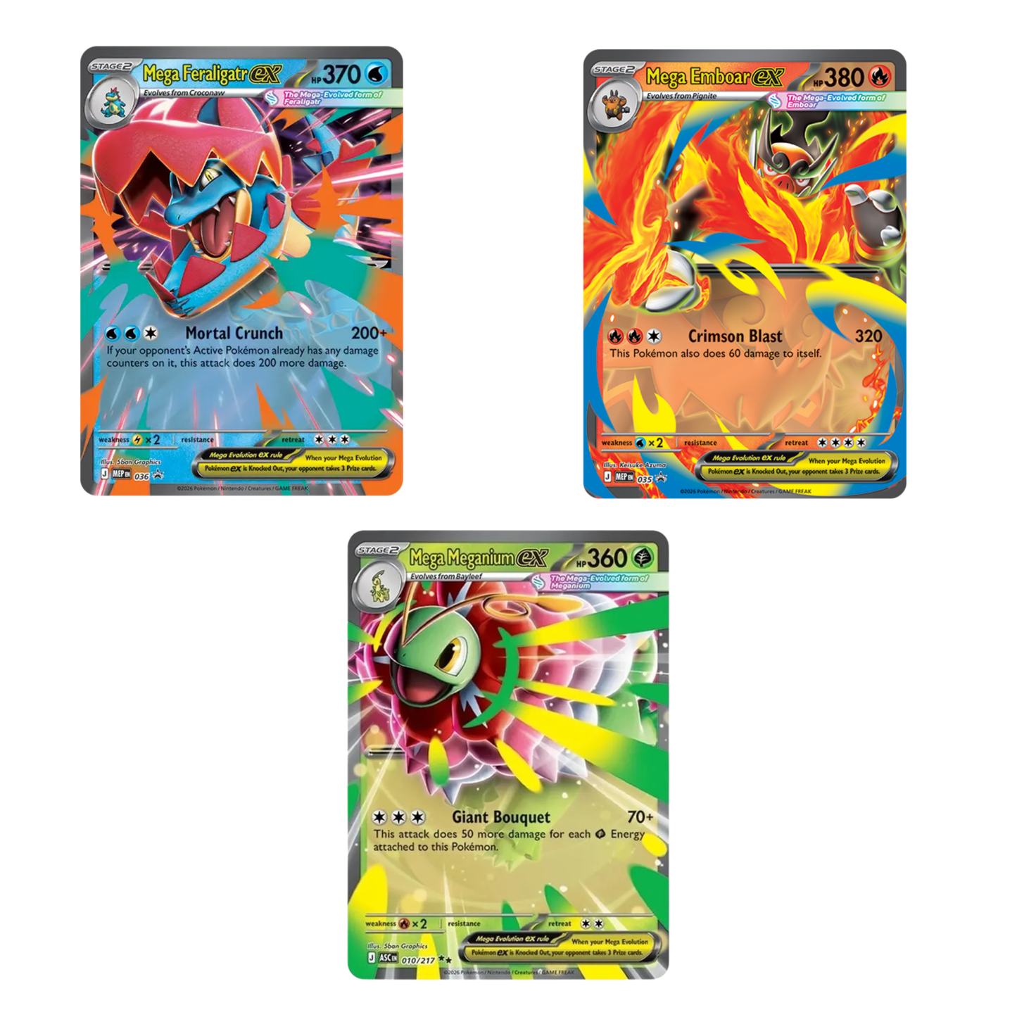 Pokémon TCG – Ascended Heroes Mega ex Box (Emboar / Meganium / Feraligatr) | Pre-Order