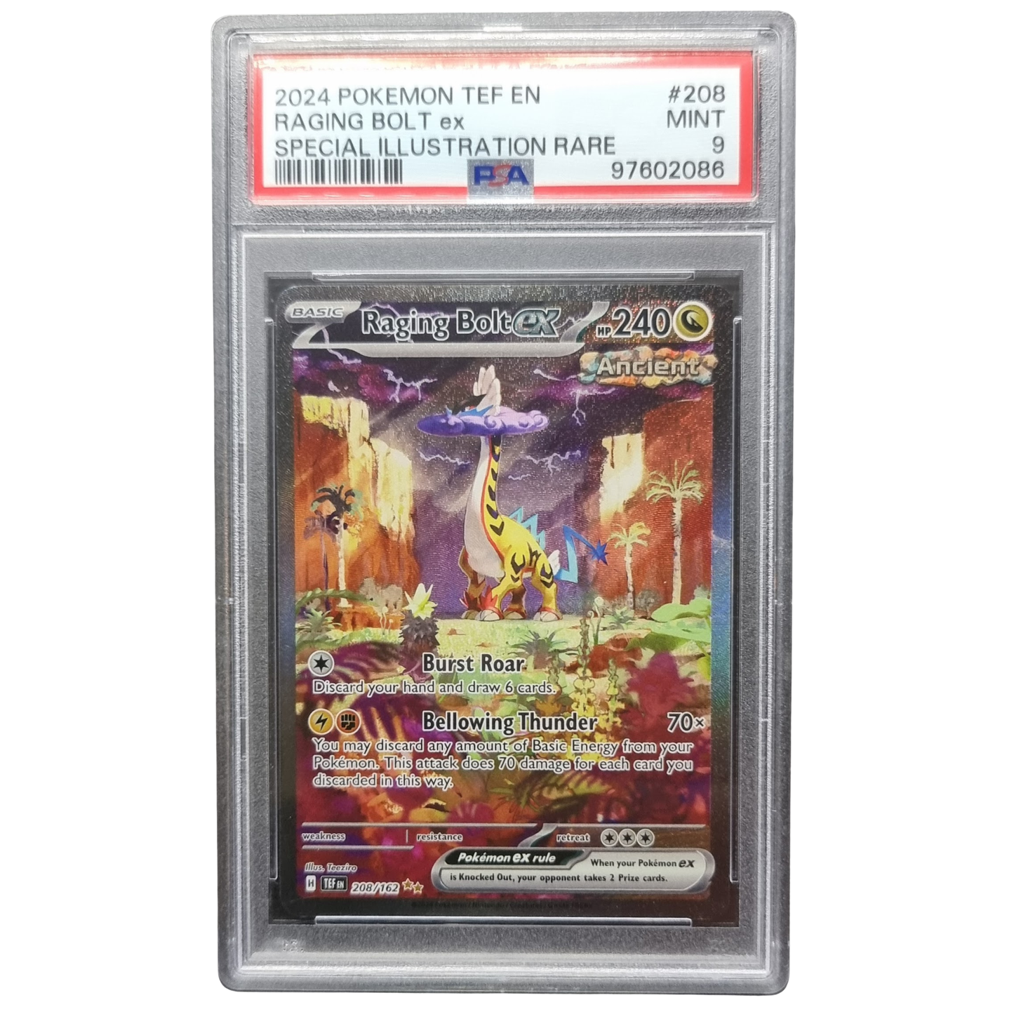 Raging Bolt ex #208/162 — TEF English Special Illustration Rare | PSA 9