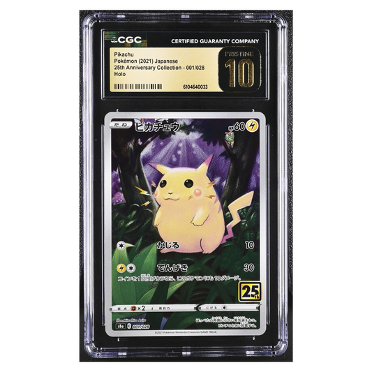 CGC Pristine 10 Pikachu 001/028 Japanese 25th Anniversary Collection Pokémon Card