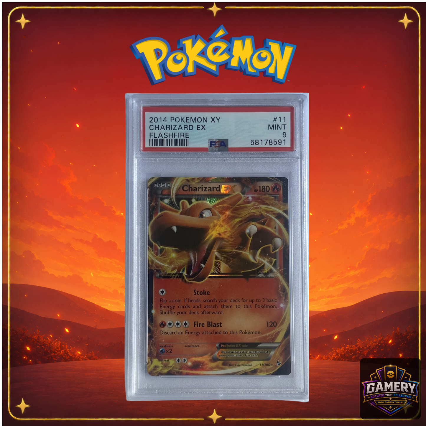 Charizard EX 11/106 XY Flashfire PSA 9 | Graded Pokemon Card
