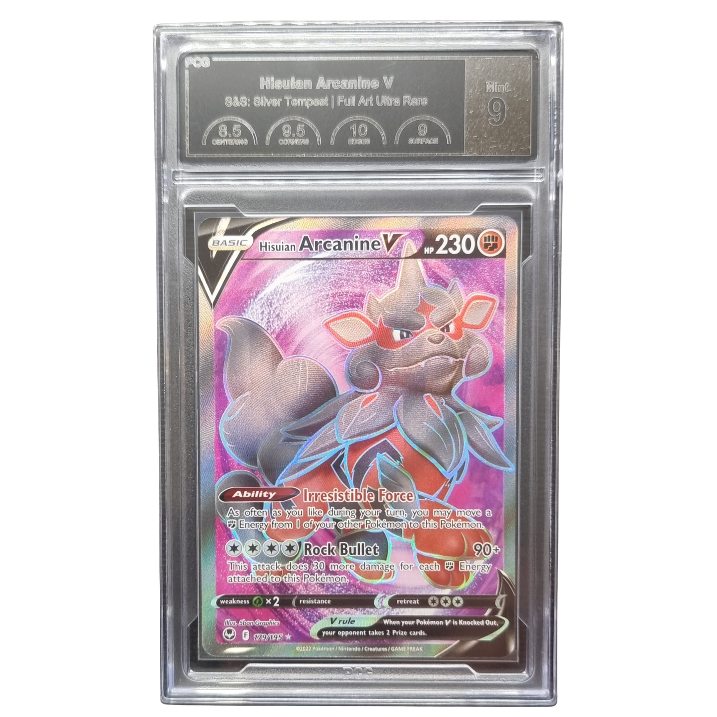 Hisuian Arcanine V 172/195 — Silver Tempest Full Art Ultra Rare | PCG 9