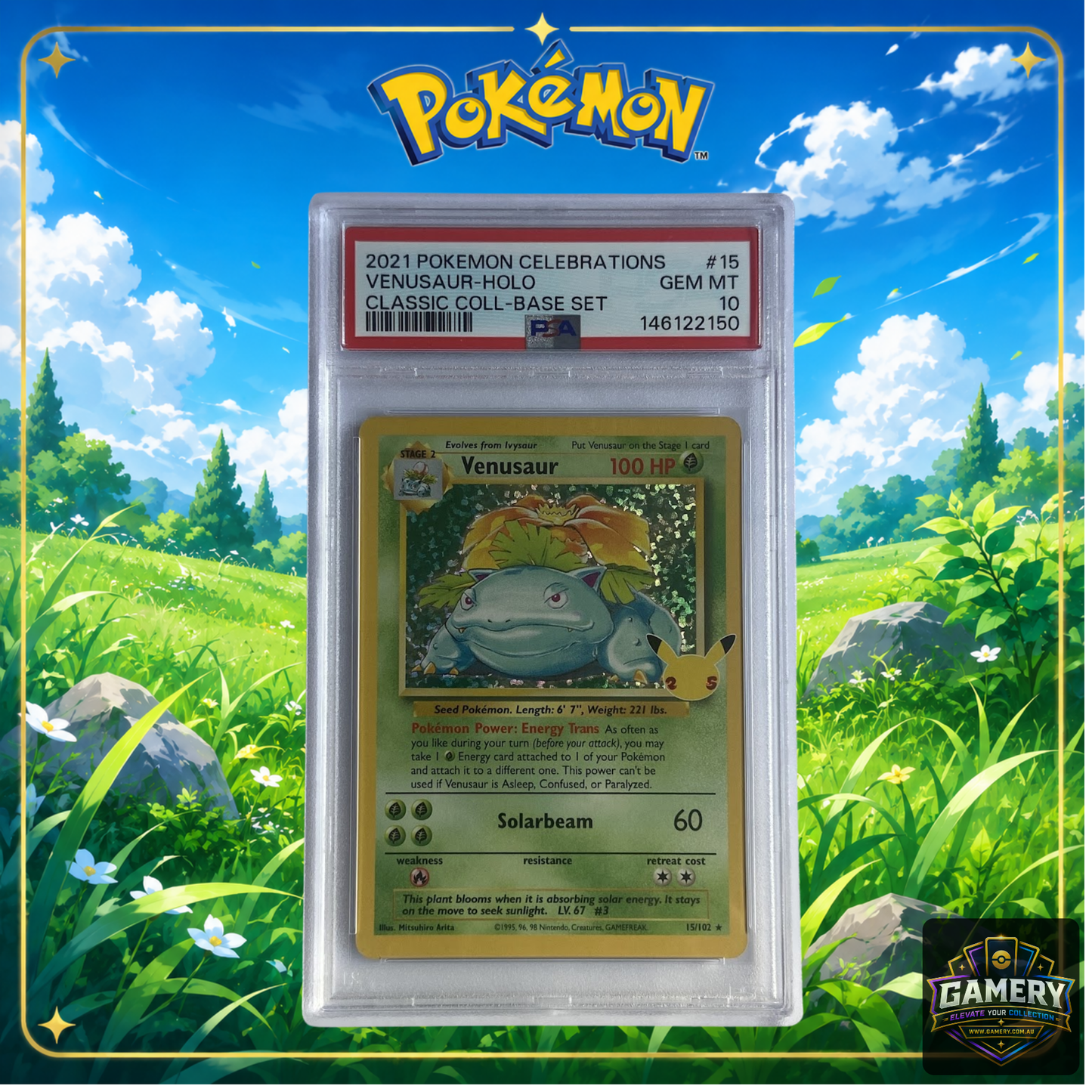 Venusaur 15/102 Celebrations Classic Collection PSA 10 2021 | Graded Pokemon Card