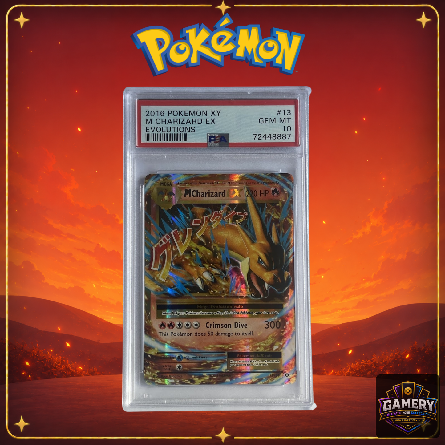 M Charizard EX 13/108 Evolutions PSA 10 | Graded Pokemon Card