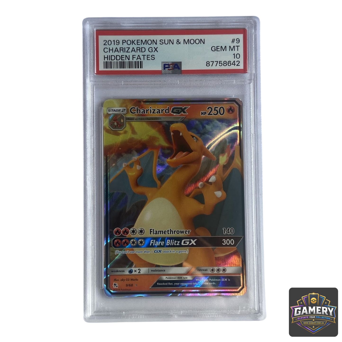 Charizard GX 9/68 Hidden Fates PSA 10 | Graded Pokemon Card