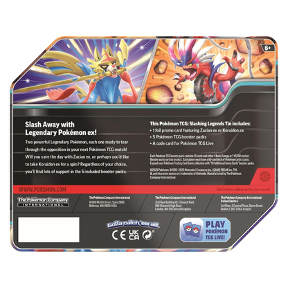 Pokémon TCG: Slashing Legends Tin Art Set (2 Tins)