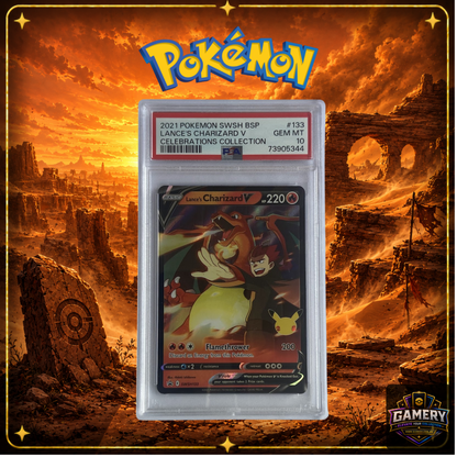 Lance's Charizard V SWSH133 Celebrations Collection PSA 10 | Graded Pokemon Card