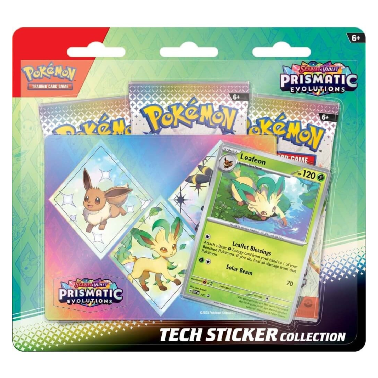 Pokémon TCG: Prismatic Tech Sticker Collection | 3 Booster Packs + Promo Card