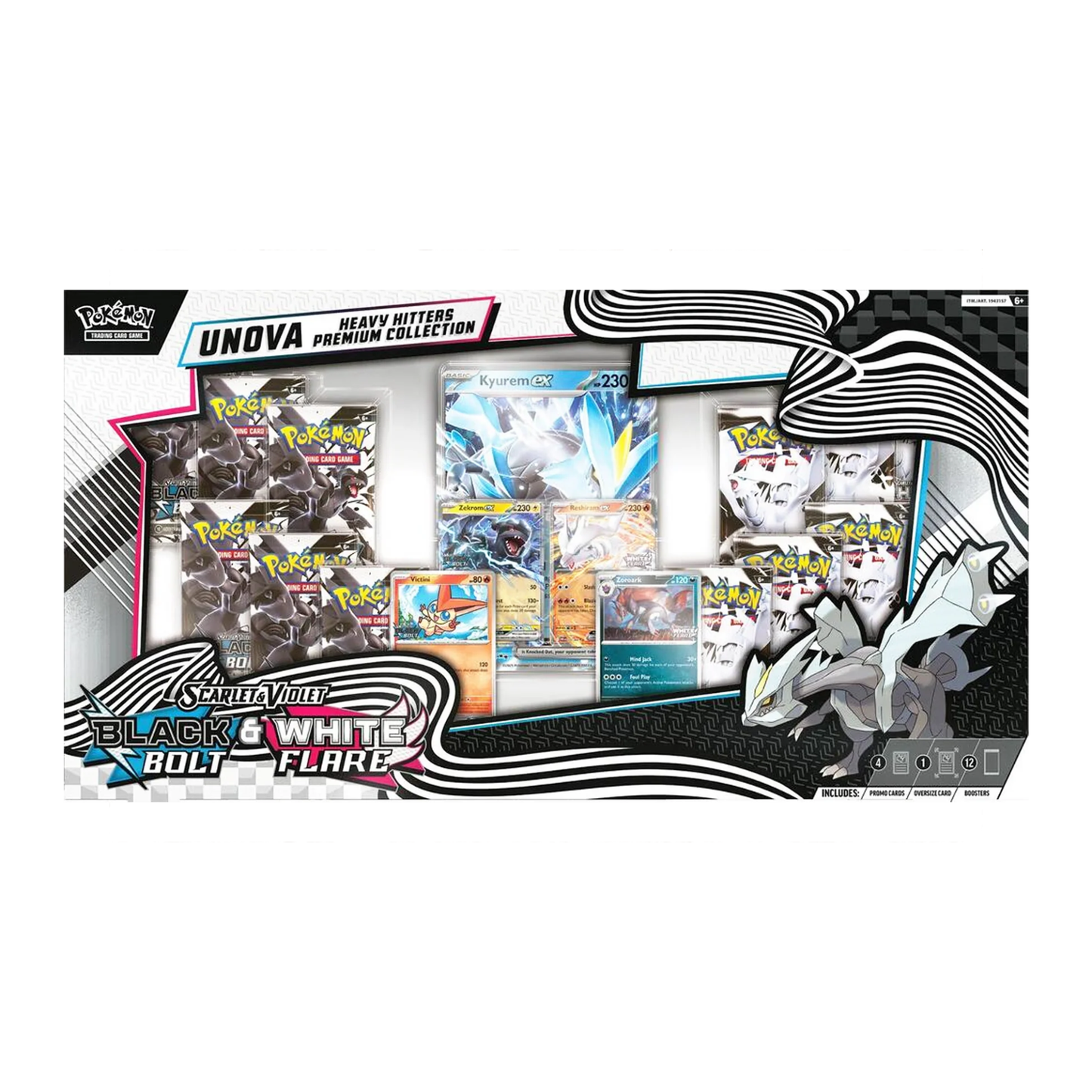Pokémon TCG Unova Heavy Hitters Premium Collection – Black Bolt & White Flare 12 Packs