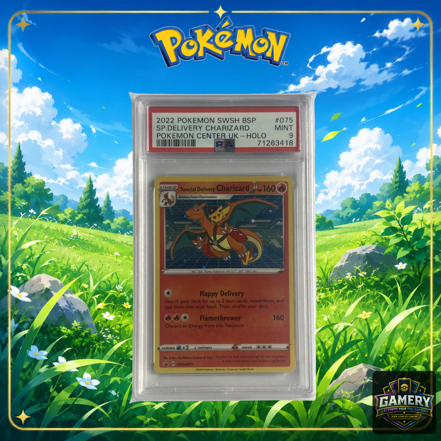 Special Delivery Charizard SWSH075 PSA 9 Mint | Graded Pokemon Card