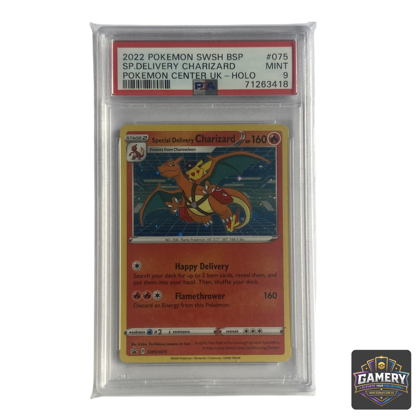 Special Delivery Charizard SWSH075 PSA 9 Mint | Graded Pokemon Card