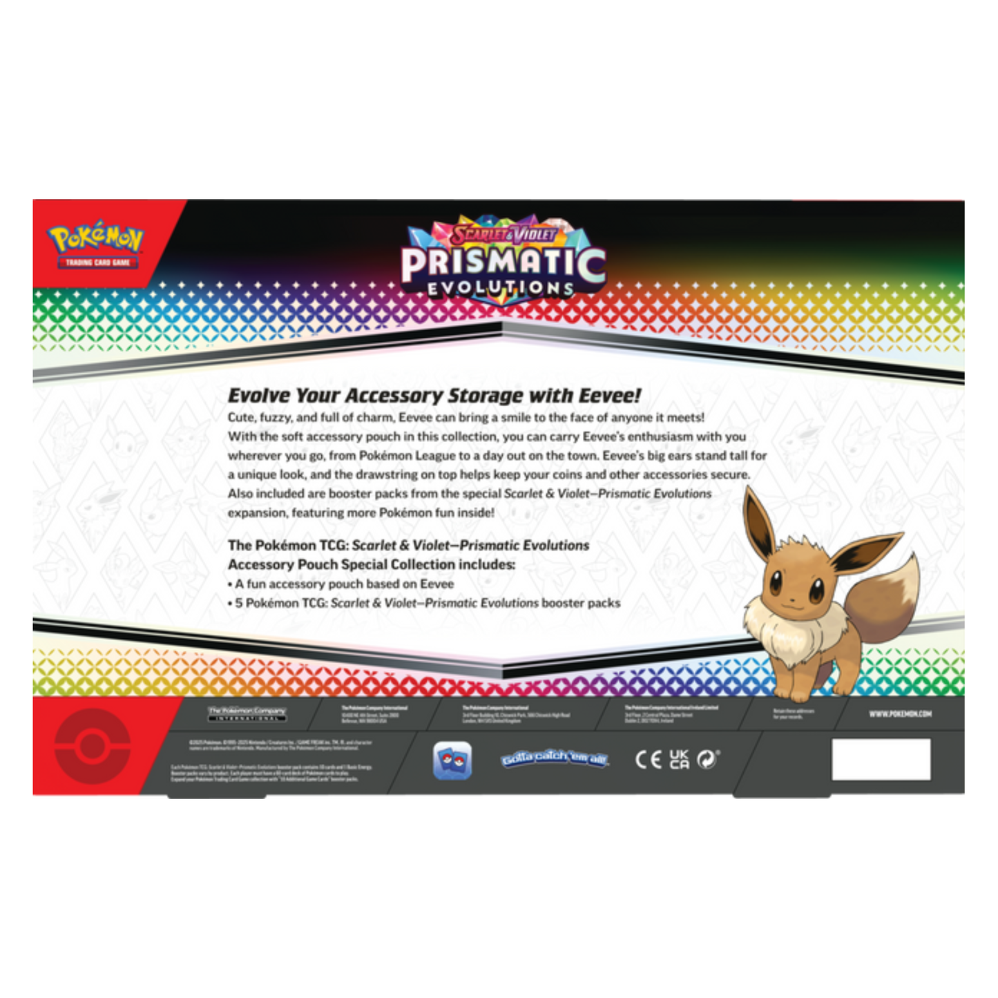 Pokémon TCG Scarlet & Violet Prismatic Evolutions Accessory Pouch Special Collection – Eevee
