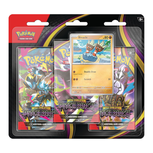 Pokémon TCG: Mega Evolution – Pitch Black 3-Pack Blister | Promo Card Included