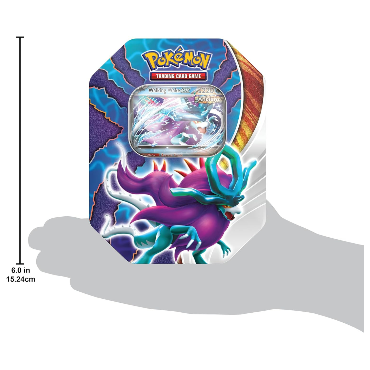 Pokémon TCG: Paradox Clash Tin — Walking Wake ex (4 Packs + Foil Promo) | Sealed