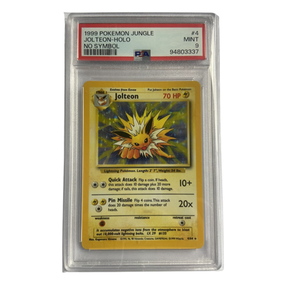 Jolteon Holo 4/64 Jungle No Symbol Error PSA 9 | Graded Pokemon Card