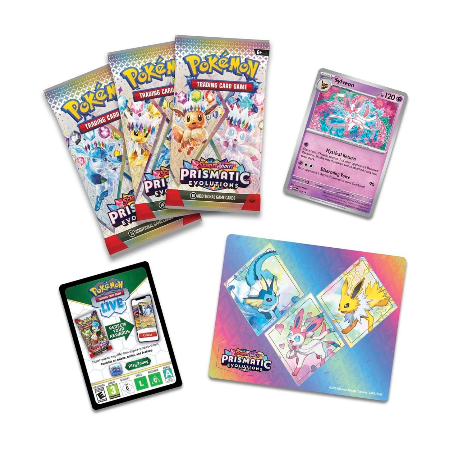 Pokémon TCG: Prismatic Tech Sticker Collection | 3 Booster Packs + Promo Card