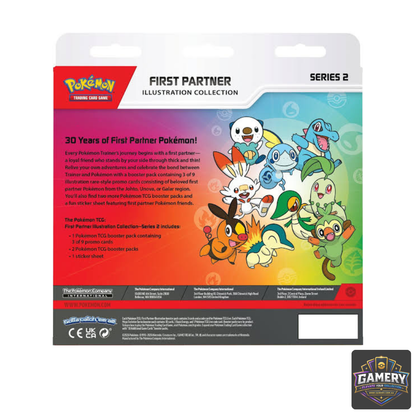 Pokemon TCG First Partner Illustration Collection Series 2 Box | 3 Promo Cards + 2 Booster Packs