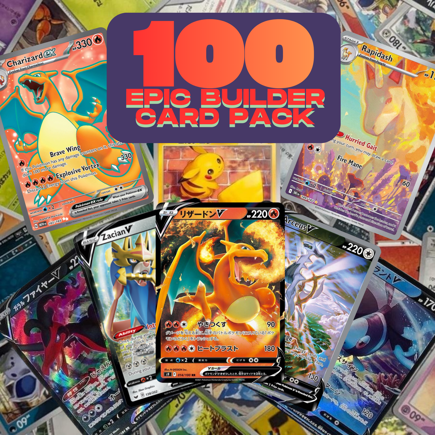 Pokémon TCG 100-Card Bulk Builder Pack – 1 Ultra Rare Guaranteed – Deck Builder